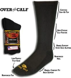 Men's Dan Post DPCBC9-BK/DPCBC10-BK Black Over The Calf Socks