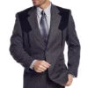 Men's Circle S CC2976-40 Heather Grey With Black Yokes Boise Sport Coat -Western Cowboy Clothing CC2976 40 F 92240