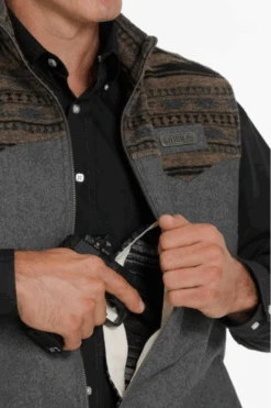 Cinch MWV1543002 Conceal Carry Wooly Vest Charcoal LIMITED STOCK -Western Cowboy Clothing CINCH7