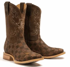 Men's Tin Haul 14-020-0077-0445 GR ROUGH PATCH / BALD EAGLE Sole 11" GREEN/BROWN Wide Square Toe (Call To Check Size Availability) -Western Cowboy Clothing Capture2