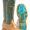 Women's Tin Haul 14-021-0007-1442 "PRINCE OF PEACE" Brown Wide Square Toe (Call To Check Availability) Use Code TINHAUL20 To Save $20 OFF. -Western Cowboy Clothing CaptureL