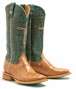 Women's Tin Haul 14-021-0007-1442 "PRINCE OF PEACE" Brown Wide Square Toe (Call To Check Availability) Use Code TINHAUL20 To Save $20 OFF. -Western Cowboy Clothing CaptureL2