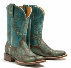 Women's Tin Haul 14-021-0101-5003 "FEATHER PLUME" Brown Wide Square Toe (CALL TO CHECK AVAILABILITY) Use Code TINHAUL20 To Save $20 OFF. -Western Cowboy Clothing Capturei2