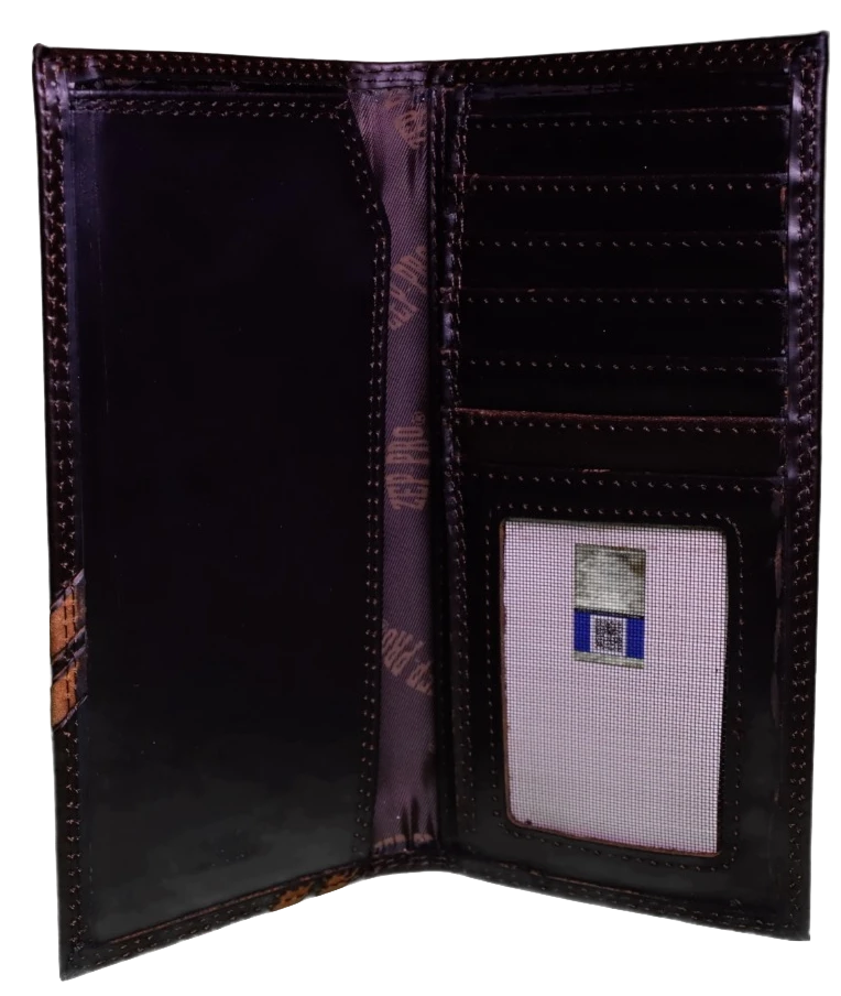 Zep-Pro IWD4BRW-OKS Oklahoma State University Cowboys Brown Debossed Tall Wallet 5 Zep-Pro IWD4BRW-OKS Oklahoma State University Cowboys Brown Debossed Tall Wallet - Image 3