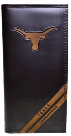 Zep-Pro IWD4BRW-UTX University Of Texas Longhorns Brown Debossed Tall Wallet