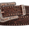 Women's 3D DA1034 1 1/2" Dark Brown Floral Embossed Belt -Western Cowboy Clothing DA1034
