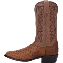 Dan Post DP2323 13" Saddle Tan Full Quill Ostrich Foot R Toe (SHOP IN-STORE TOO) -Western Cowboy Clothing DP2323 3