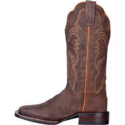 WOMEN'S DAN POST DP4572 12" ALEXY BROWN LEATHER WIDE SQUARE TOE BOOT -Western Cowboy Clothing DP4572 SIDE 2