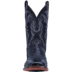 Dan Post DP4805 11" Kingsly Black Caiman Wide Square Toe (SHOP IN-STORE TOO) -Western Cowboy Clothing DP4805 FRONT