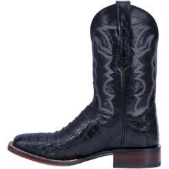 Dan Post DP4805 11" Kingsly Black Caiman Wide Square Toe (SHOP IN-STORE TOO) -Western Cowboy Clothing DP4805 SIDE 2