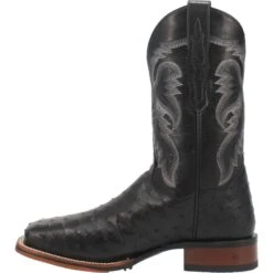 Dan Post DP4873 11" Alamosa Black Full Quill Ostrich Wide Square Toe (SHOP IN-STORES TOO) -Western Cowboy Clothing DP4873 3