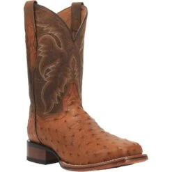 Dan Post DP4874 11" Alamosa Bay Apache Full Quill Ostrich Wide Square Toe (SHOP IN-STORES TOO)