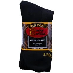 Men's Dan Post DPCBC9-BK/DPCBC10-BK Black Over The Calf Socks -Western Cowboy Clothing DPCBCBKback