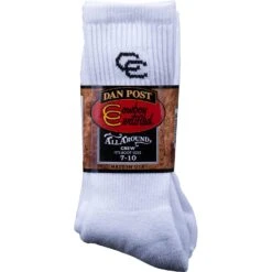 Men's Dan Post DPCBM9/DPCBM10 White All Around Crew Socks 10 Men's Dan Post DPCBM9/DPCBM10 White All Around Crew Socks -Western Cowboy Clothing DPCBMfront