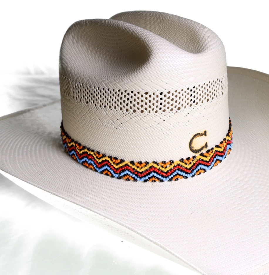 Multi Colored Beaded Head/Hat Band HEADBAND-06 3 Multi Colored Beaded Head/Hat Band HEADBAND-06