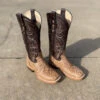 Women's Cowtown Q452 12" Oryx Floral Laser Tooled Wide Square Toe Boot (SHOP IN-STORE TOO) -Western Cowboy Clothing IMG 0134
