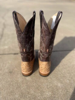 Women's Cowtown Q452 12" Oryx Floral Laser Tooled Wide Square Toe Boot (SHOP IN-STORE TOO) -Western Cowboy Clothing IMG 0135