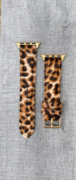 Apple Watch 15475-Light Brown Leopard Leather Band