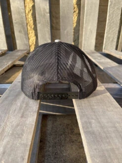 Starkville, Mississippi With Bulldog Leather Circle Patch Heather Grey/Black Richardson 112 Cap -Western Cowboy Clothing IMG 0620 2