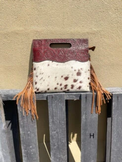 Top Notch Accessories 3074BR Brown Cowhide & Tooled Leather Purse 21 Top Notch Accessories 3074BR Brown Cowhide & Tooled Leather Purse -Western Cowboy Clothing IMG 2891