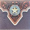 Top Notch Accessories HF116CF Coffee Pebbled Leather W/Star Concho Bi-Fold -Western Cowboy Clothing IMG 3672