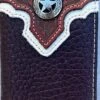 Top Notch Accessories HF111CF Coffee Pebbled Leather W/Star Concho Tri-Fold Wallet -Western Cowboy Clothing IMG 3673
