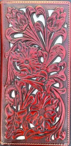 Top Notch Accessories 60107-9BR Brown Floral Design W/Beige Inlay Wallet