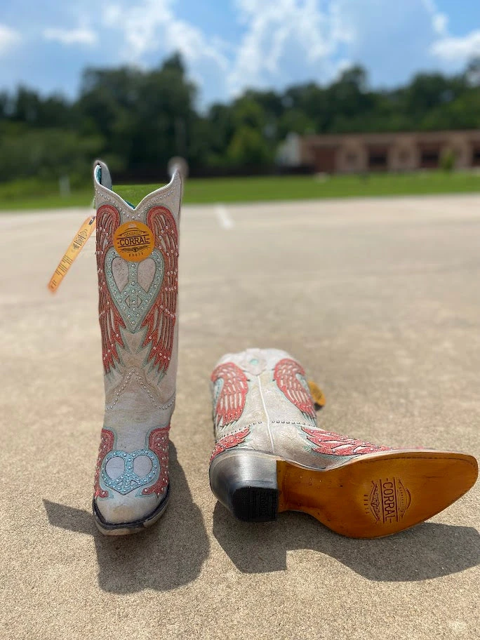 Corral Boots Women's Corral A4236 13" Heart & Wings Snip Toe (SHOP IN-STORES TOO) 6 Corral Boots Women's Corral A4236 13" Heart & Wings Snip Toe (SHOP IN-STORES TOO) - Image 4