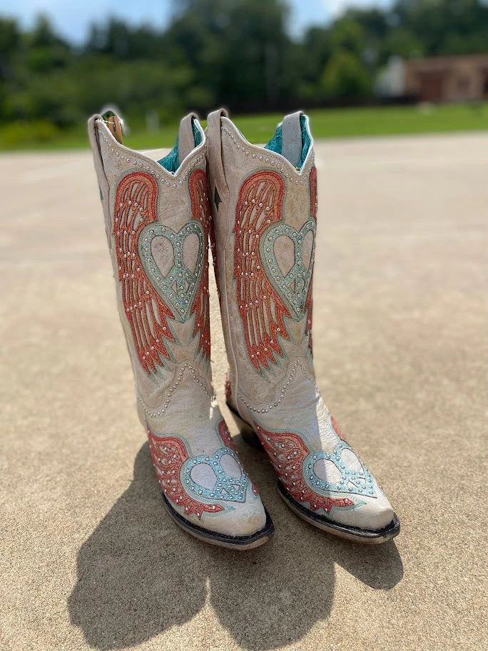 Corral Boots Women's Corral A4236 13" Heart & Wings Snip Toe (SHOP IN-STORES TOO) 3 Corral Boots Women's Corral A4236 13" Heart & Wings Snip Toe (SHOP IN-STORES TOO)