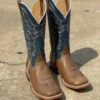 Horse Power HP1836 Men's 13" Pecan Barking Iron/Sugared Blue Jeans Square Toe Boot -Western Cowboy Clothing IMG 5833