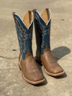 Horse Power HP1836 Men's 13" Pecan Barking Iron/Sugared Blue Jeans Square Toe Boot