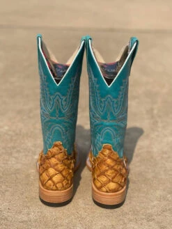 Women's Macie Bean Top Hand M2008 13" Antique Bass With Turquoise Top Square Toe Boot (SHOP IN-STORES TOO) -Western Cowboy Clothing IMG 5856