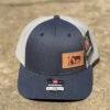 Dally Up 315 Navy Heather/Light Grey With Leather Patch Praying Cowboy Richardson 115 Cap -Western Cowboy Clothing IMG 5966