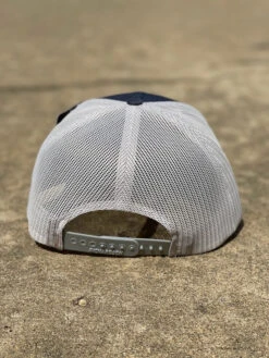 Dally Up 315 Navy Heather/Light Grey With Leather Patch Praying Cowboy Richardson 115 Cap -Western Cowboy Clothing IMG 5970