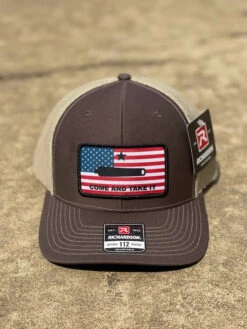 Dally Up 441 Brown/Khaki Come And Take It American Flag Richardson 112 Cap