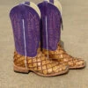 Horse Power Top Hand Men's HP8008 13" Antique Saddle Big Bass With Purple Wipeout Top Square Toe Boot (SHOP IN-STORES TOO) -Western Cowboy Clothing IMG 6122