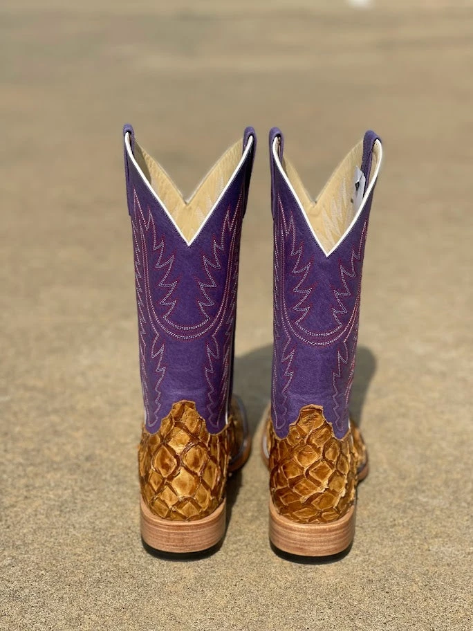 Horse Power Top Hand Men's HP8008 13" Antique Saddle Big Bass With Purple Wipeout Top Square Toe Boot (SHOP IN-STORES TOO) 5 Horse Power Top Hand Men's HP8008 13" Antique Saddle Big Bass With Purple Wipeout Top Square Toe Boot (SHOP IN-STORES TOO) - Image 3