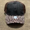 Crisscross Ponytail Brown Leopard Bill 021 Cap 1 Crisscross Ponytail Brown Leopard Bill 021 Cap -Western Cowboy Clothing IMG 6617