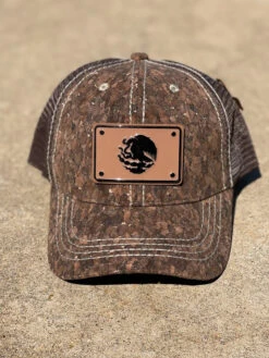 Dark Brown Cork Mexican Flag With Metal Concho Cap