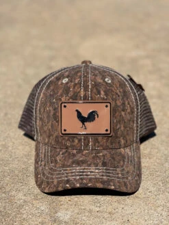 Dark Brown Cork Rooster With Metal Concho Cap