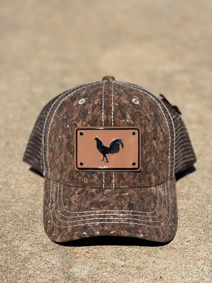 Dark Brown Cork Rooster With Metal Concho Cap 3 Dark Brown Cork Rooster With Metal Concho Cap