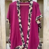 Burgundy Kimono With Leopard Trim 5027713-BURGUNDY -Western Cowboy Clothing IMG 7202