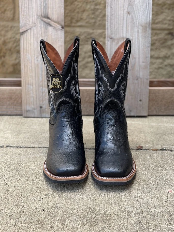 Dan Post DPP5710 Men's Black Smooth Ostrich Wide Square Toe (SHOP IN-STORES TOO) 4 Dan Post DPP5710 Men's Black Smooth Ostrich Wide Square Toe (SHOP IN-STORES TOO) - Image 2
