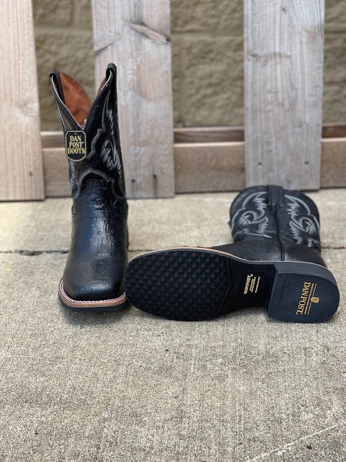 Dan Post DPP5710 Men's Black Smooth Ostrich Wide Square Toe (SHOP IN-STORES TOO) 5 Dan Post DPP5710 Men's Black Smooth Ostrich Wide Square Toe (SHOP IN-STORES TOO) - Image 3