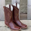 Cowtown Q6097 12" Cognac Alligator Print Square Toe Boot (SHOP IN-STORE TOO) 1 Cowtown Q6097 12" Cognac Alligator Print Square Toe Boot (SHOP IN-STORE TOO) -Western Cowboy Clothing IMG 7603