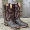 Cowtown Q6150 12" Rustic Chocolate Caiman Print Square Toe Boot (SHOP IN-STORE TOO) 1 Cowtown Q6150 12" Rustic Chocolate Caiman Print Square Toe Boot (SHOP IN-STORE TOO) -Western Cowboy Clothing IMG 7607