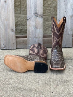 Cowtown Q6150 12" Rustic Chocolate Caiman Print Square Toe Boot (SHOP IN-STORE TOO) -Western Cowboy Clothing IMG 7609