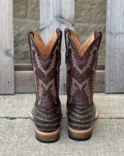 Cowtown Q6150 12" Rustic Chocolate Caiman Print Square Toe Boot (SHOP IN-STORE TOO) -Western Cowboy Clothing IMG 7610