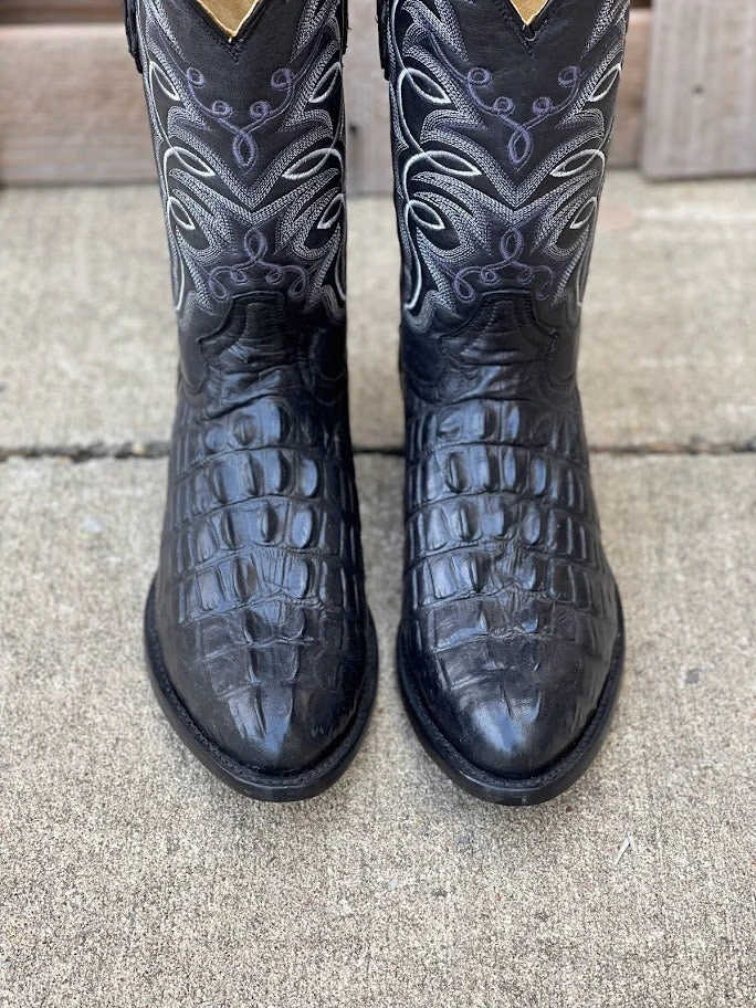 Cowtown R6096 12" Black Caiman Tail Cut Print R Toe Boot (SHOP IN-STORE TOO) 5 Cowtown R6096 12" Black Caiman Tail Cut Print R Toe Boot (SHOP IN-STORE TOO) - Image 3