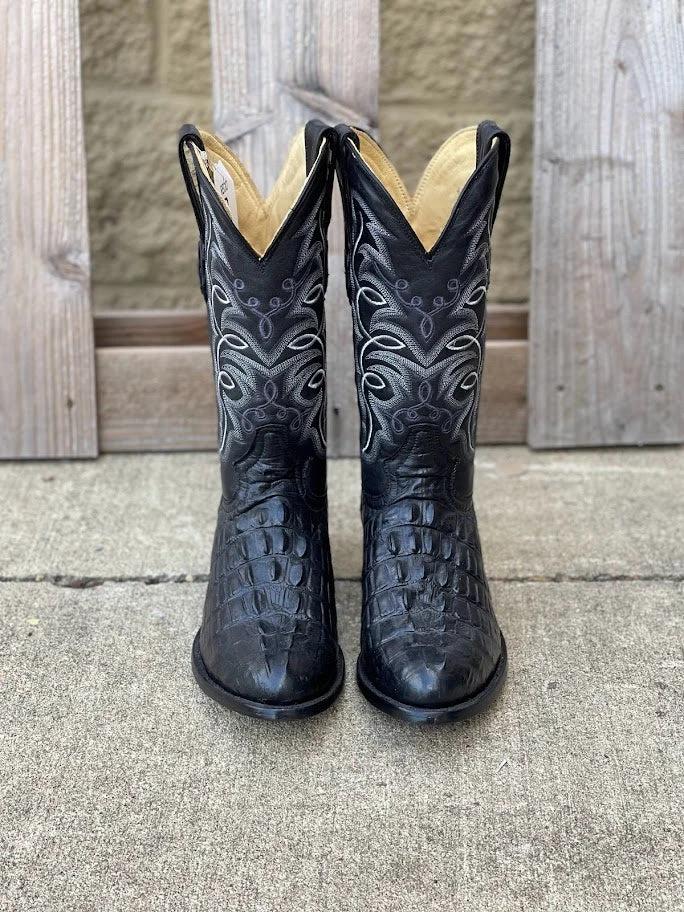 Cowtown R6096 12" Black Caiman Tail Cut Print R Toe Boot (SHOP IN-STORE TOO) 4 Cowtown R6096 12" Black Caiman Tail Cut Print R Toe Boot (SHOP IN-STORE TOO) - Image 2